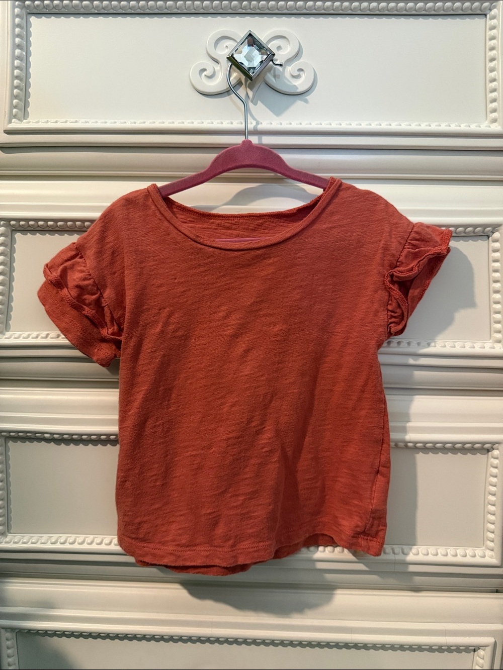 Baby Gap 3T Girls' Light Rust Short Sleeve Ruffle Top